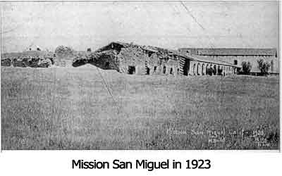 Mission San Miguel, 1923